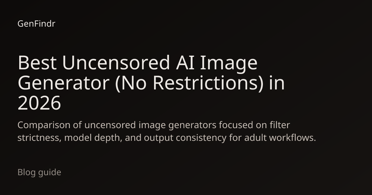 Best Uncensored AI Image Generator (No Restrictions) in 2026 | GenFindr
