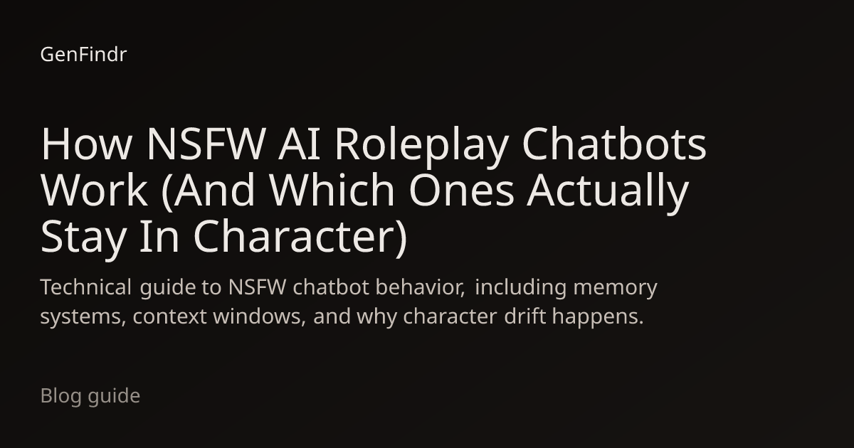How NSFW AI Roleplay Chatbots Work (And Which Ones Actually Stay In ...