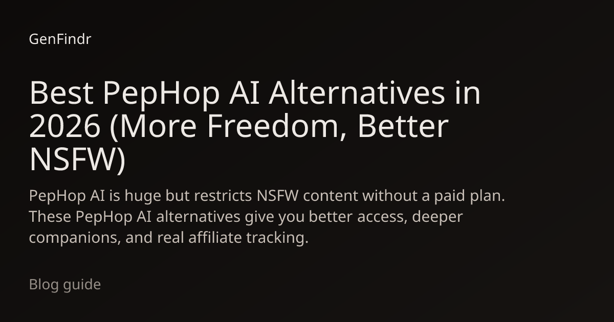 Best PepHop AI Alternatives in 2026 (More Freedom, Better NSFW) | GenFindr
