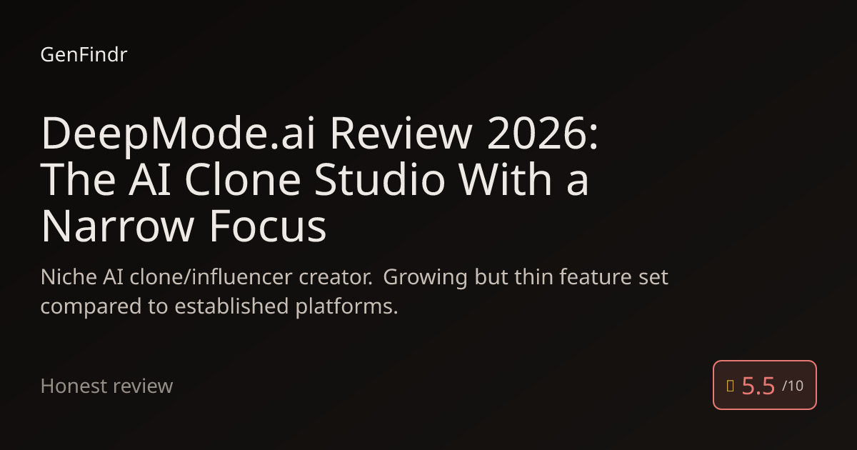 DeepMode.ai Review 2026: The AI Clone Studio With a Narrow Focus | GenFindr
