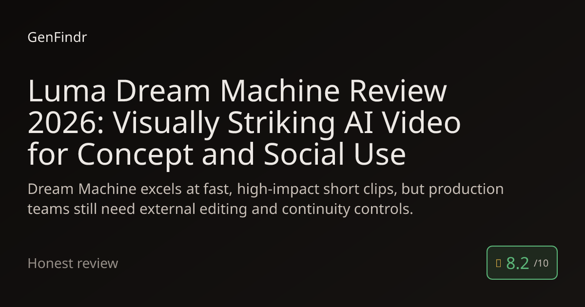 Luma Dream Machine Review 2026: Visually Striking AI Video for Concept ...